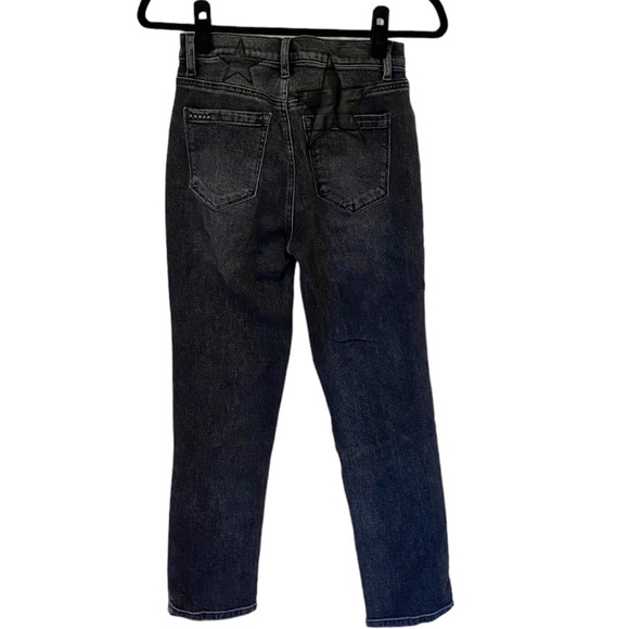 Blank NYC Black Star Patch Madison Crop Jeans Size 27 Leather Denim - Picture 3 of 9